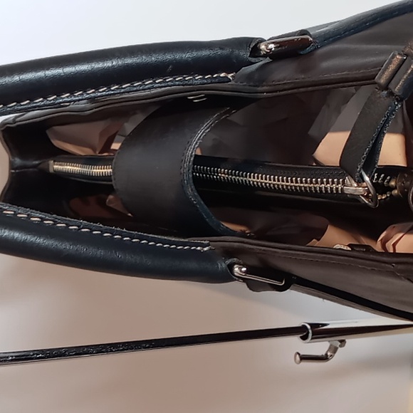 Coach Bonnie Legacy- M0P-9419 - Vintage Leather Double Handle Satchel- Navy Blue - Picture 4 of 11